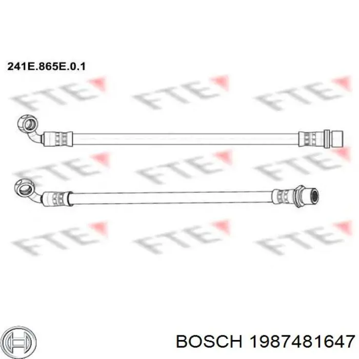 Шланг тормозной задний левый 1987481647 Bosch