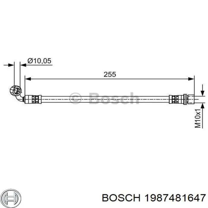 Шланг тормозной задний левый Bosch 1987481647