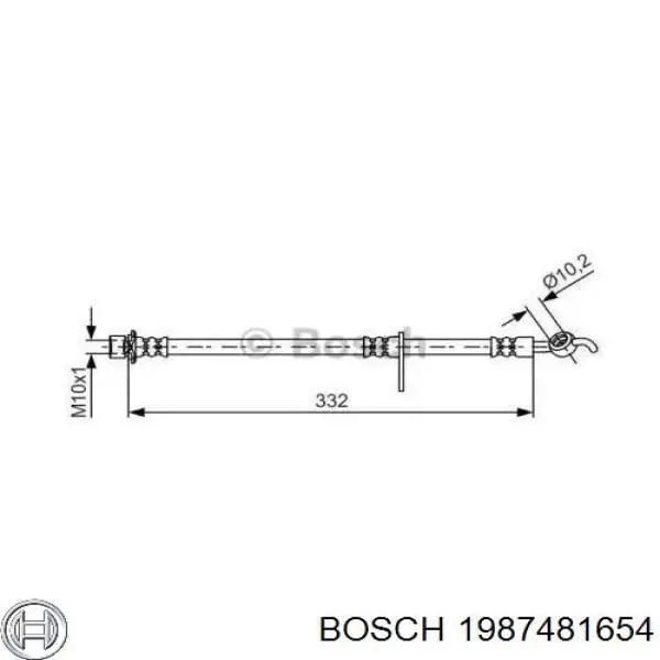 1987481654 Bosch шланг тормозной задний левый