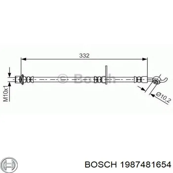 Купить 1987481654 Bosch Шланг тормозной задний левый