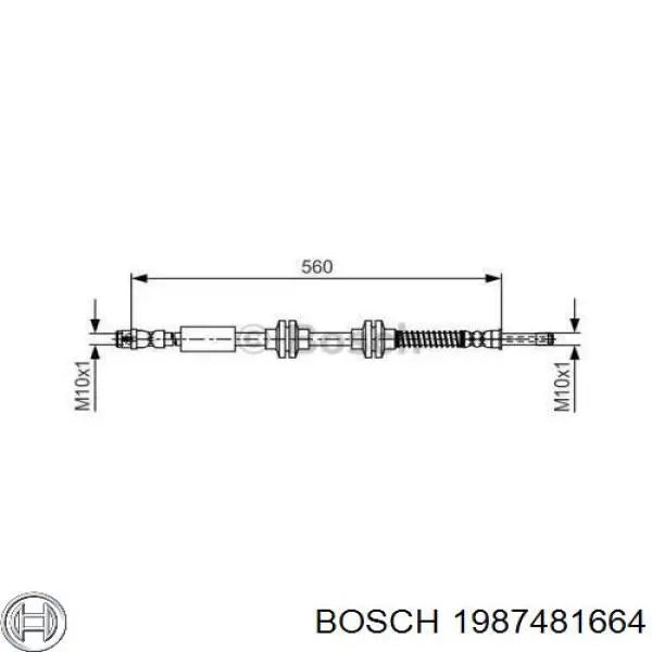 1987481664 Bosch шланг тормозной передний