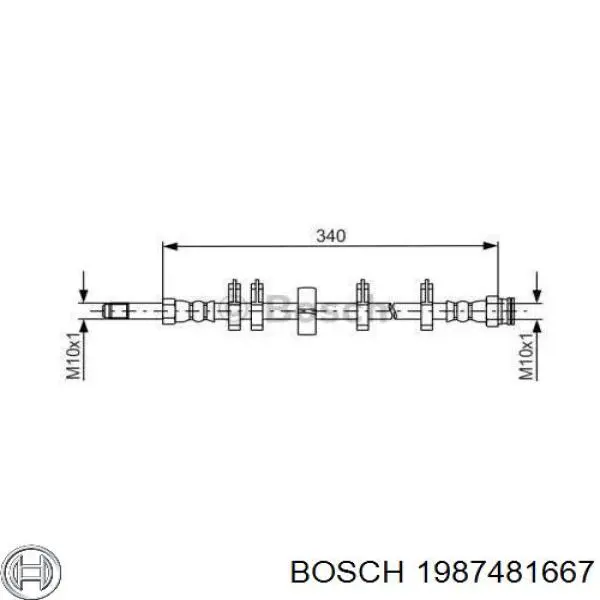 Tubo flexible de frenos trasero 1987481667 Bosch
