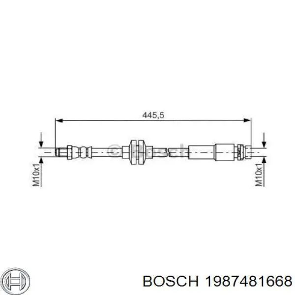 1987481668 Bosch mangueira do freio traseira