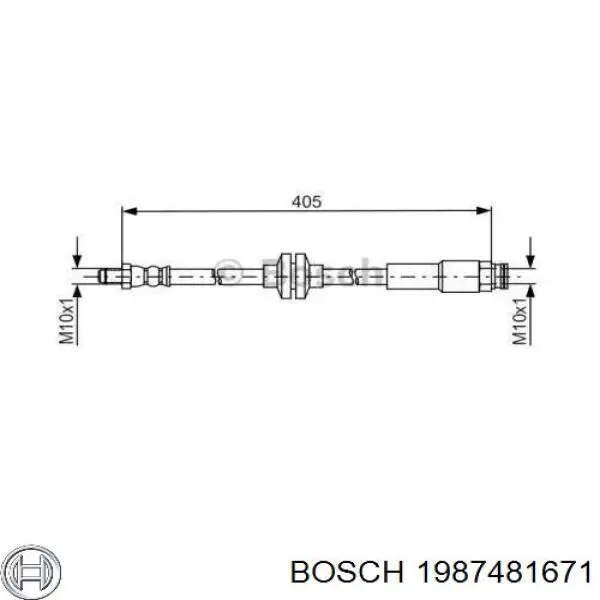 1987481671 Bosch mangueira do freio dianteira