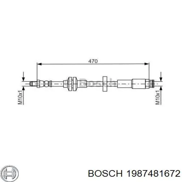 Шланг тормозной передний 1987481672 Bosch