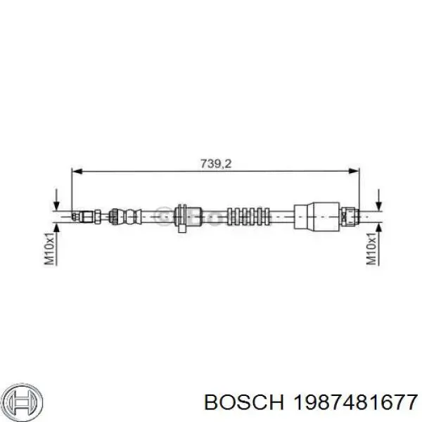 Купить 1987481677 Bosch Шланг тормозной передний