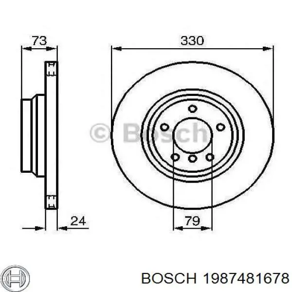 Купить 1987481678 Bosch Шланг тормозной передний