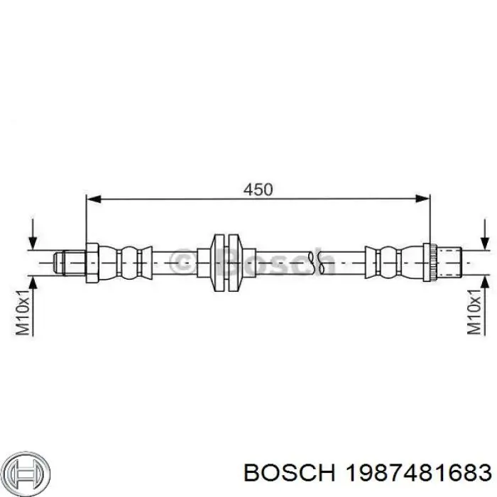 1987481683 Bosch mangueira do freio dianteira