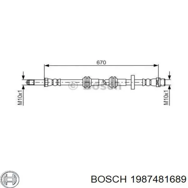 1987481689 Bosch mangueira do freio dianteira