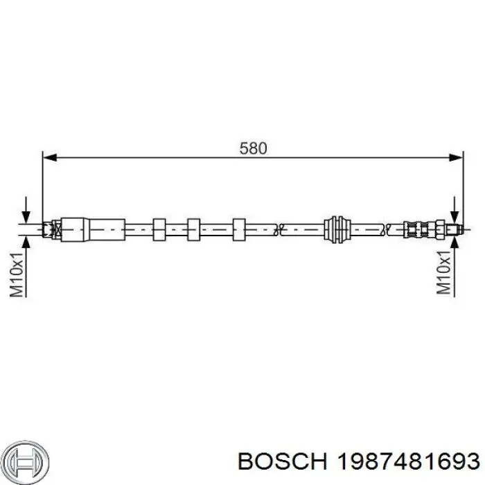 1987481693 Bosch Гибкая тормозная трубка передняя