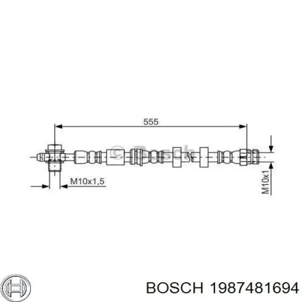 1987481694 Bosch mangueira do freio dianteira