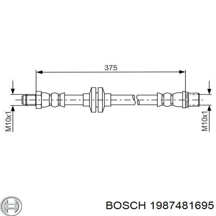 1987481695 Bosch mangueira do freio dianteira