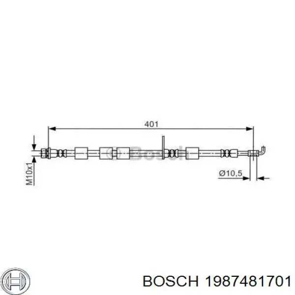 6T49032 LPR Шланг тормозной левый передний