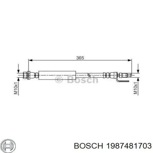 1 987 481 703 Bosch mangueira do freio dianteira