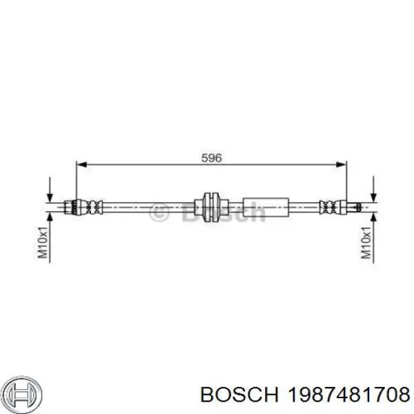 1987481708 Bosch шланг тормозной задний