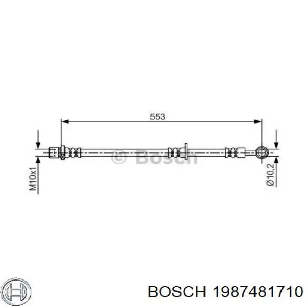 1987481710 Bosch mangueira do freio traseira