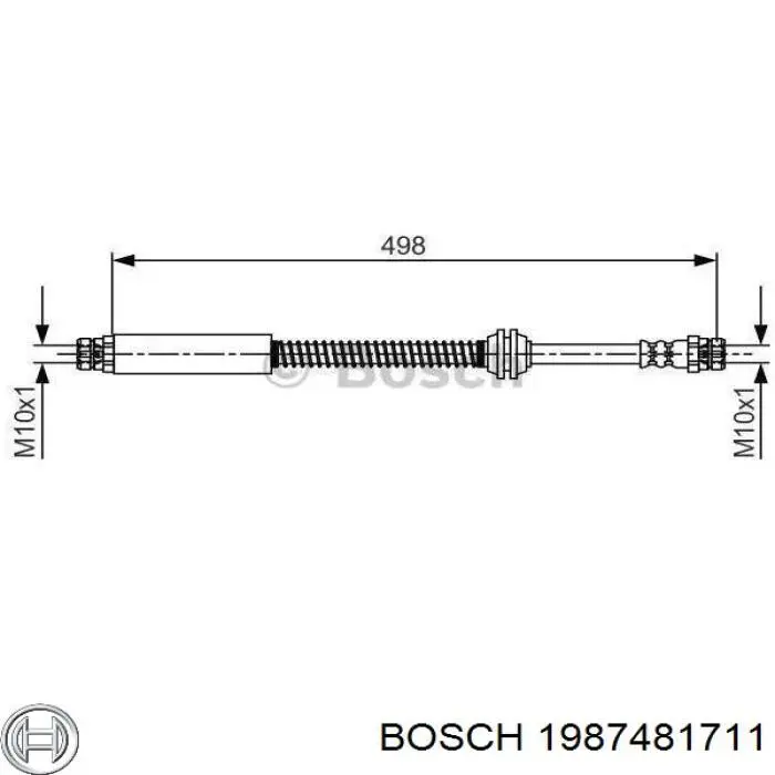 1987481711 Bosch mangueira do freio traseira