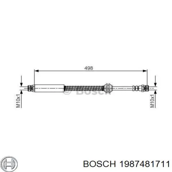 Tubo flexible de frenos trasero 1987481711 Bosch