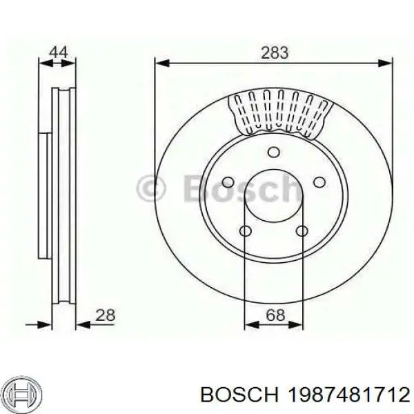Шланг тормозной задний, правый Bosch 1987481712 цена, от 10.44 USD