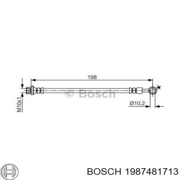 Шланг тормозной задний левый 46210CY01C Nissan