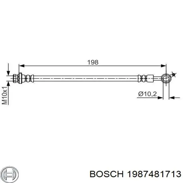 Шланг тормозной задний, левый Bosch 1987481713 цена, от 10.44 USD