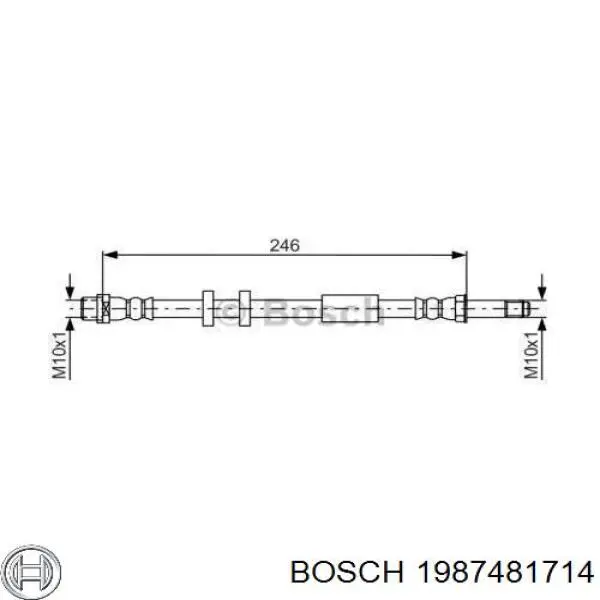1987481714 Bosch шланг тормозной задний