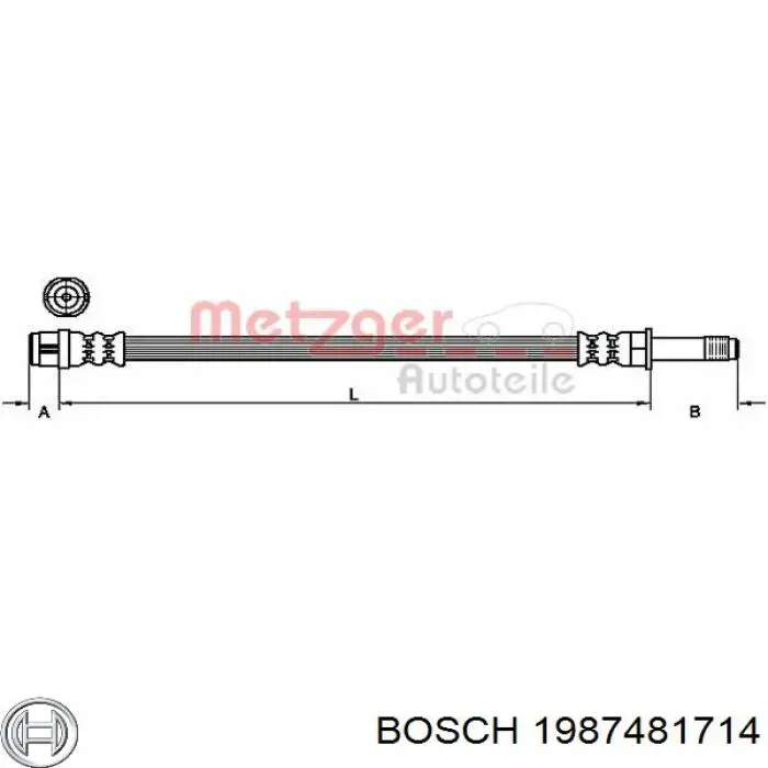 Tubo flexible de frenos trasero 1987481714 Bosch