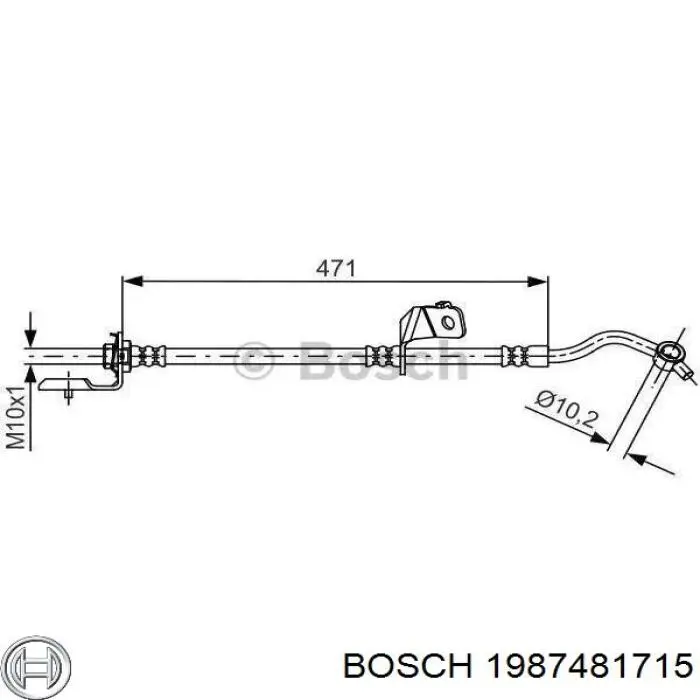 Шланг тормозной передний левый 1987481715 Bosch