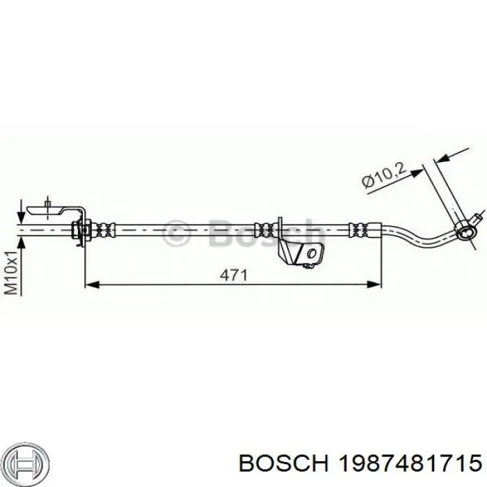 Купить 1987481715 Bosch Шланг тормозной передний левый