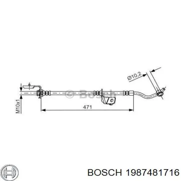 1987481716 Bosch mangueira do freio dianteira direita