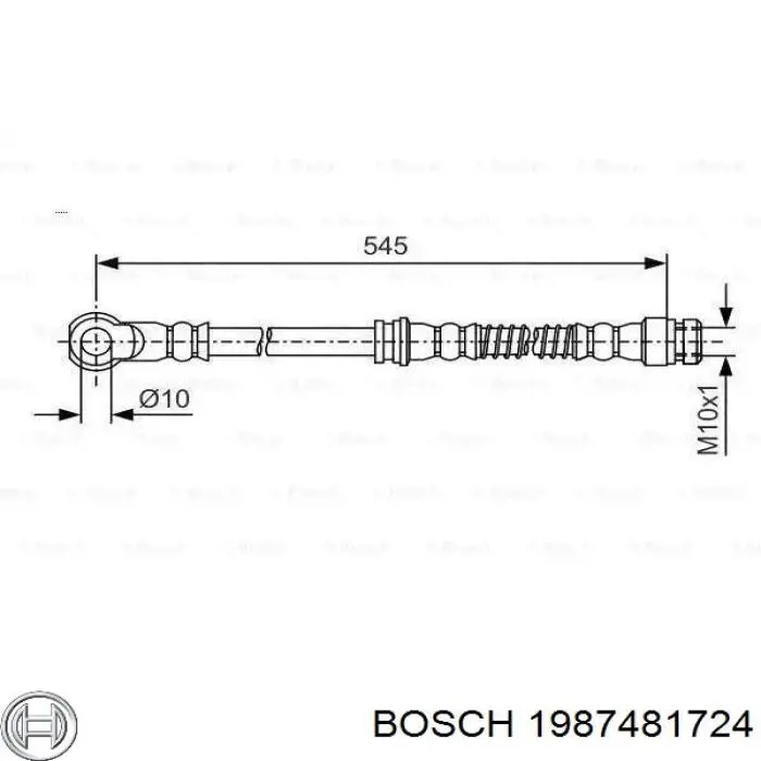 Шланг тормозной передний 1987481724 Bosch