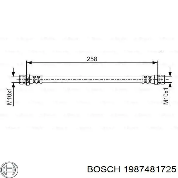 Задний тормозной шланг 1987481725 Bosch