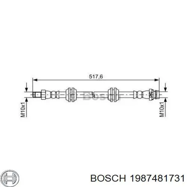 Тормозной шланг задний Bosch 1987481731 цена, от 10.08 USD