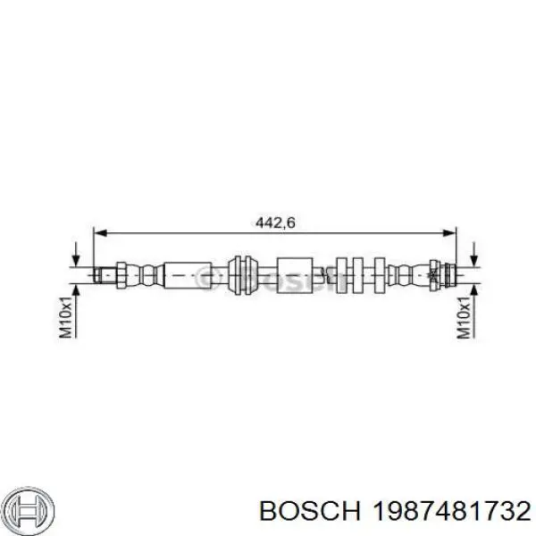 Шланг тормозной передний 1987481732 Bosch