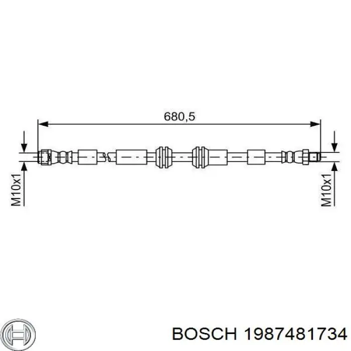1987481734 Bosch mangueira do freio dianteira