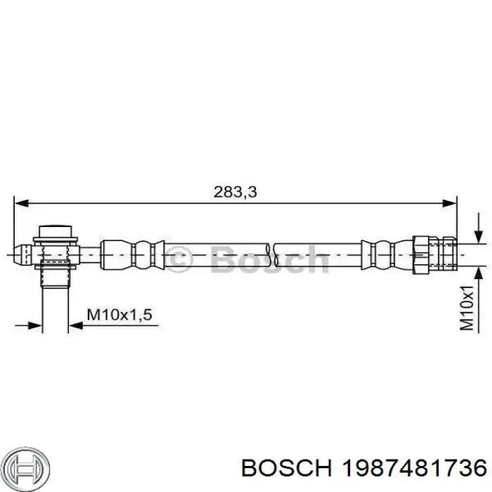 1987481736 Bosch шланг тормозной задний