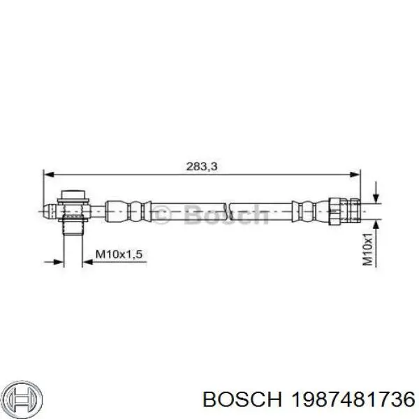 1987481736 Bosch Гибкая тормозная трубка задняя