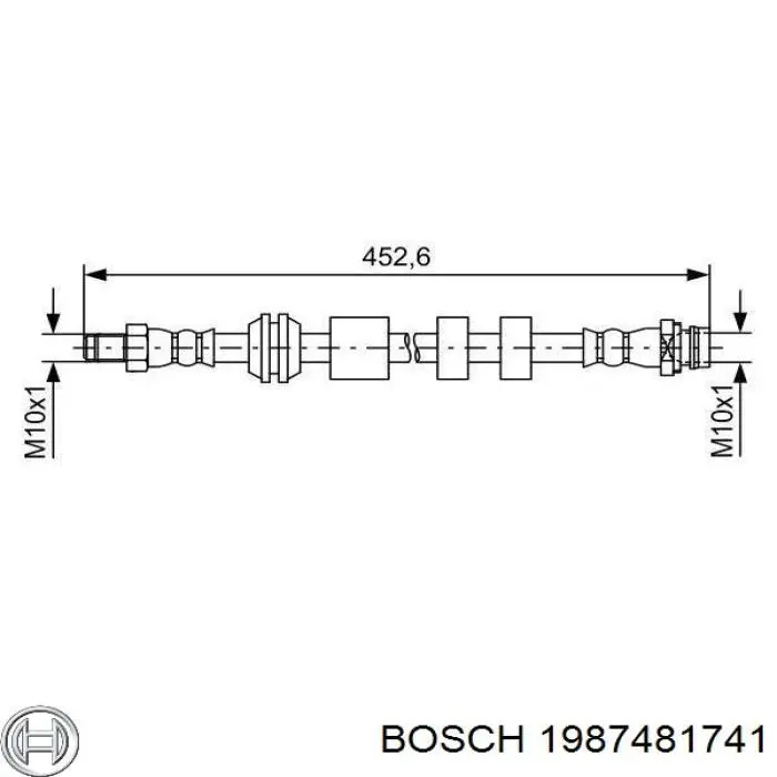 Шланг тормозной передний Bosch 1987481741 цена, от 13.04 USD