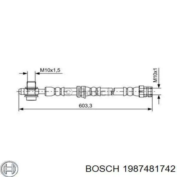 1987481742 Bosch mangueira do freio dianteira