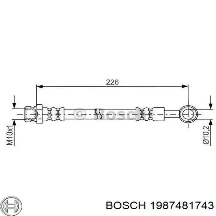 Задний тормозной шланг 1987481743 Bosch