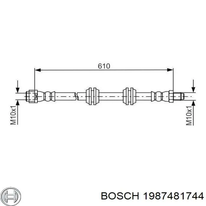 1987481744 Bosch mangueira do freio traseira