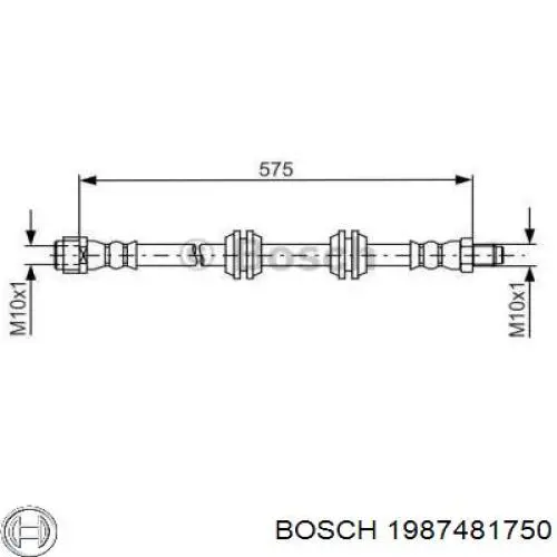 Задний тормозной шланг 1987481750 Bosch