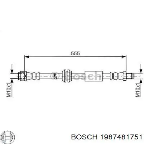 Шланг тормозной передний 1987481751 Bosch