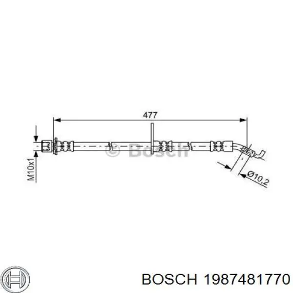 1987481770 Bosch шланг тормозной передний правый