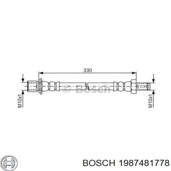 Задний тормозной шланг 1987481778 Bosch