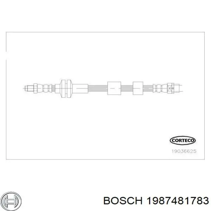 Шланг тормозной передний Bosch 1987481783