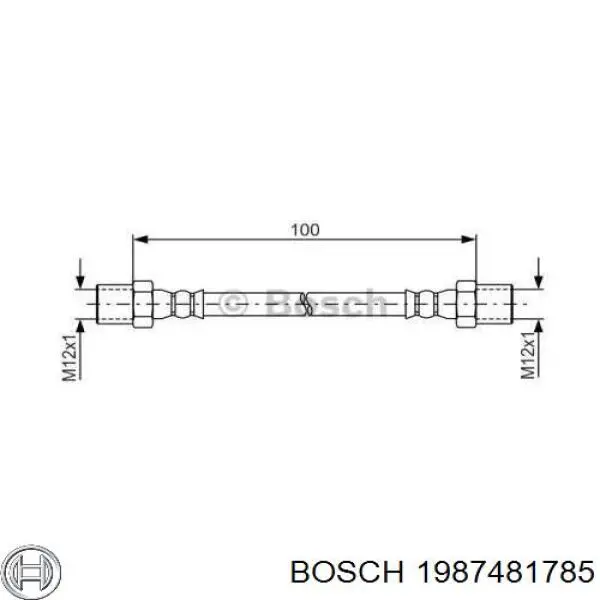 Шланг тормозной передний левый 1987481785 Bosch
