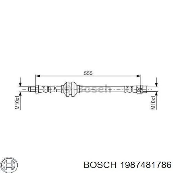 1987481786 Bosch mangueira do freio dianteira