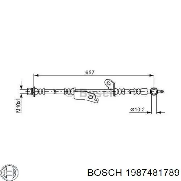 Шланг тормозной передний левый 1987481789 Bosch