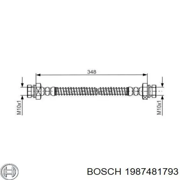 Трубка тормозная задняя правая Bosch 1987481793
